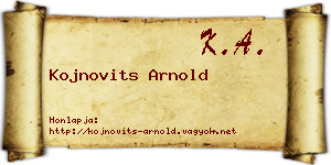 Kojnovits Arnold névjegykártya